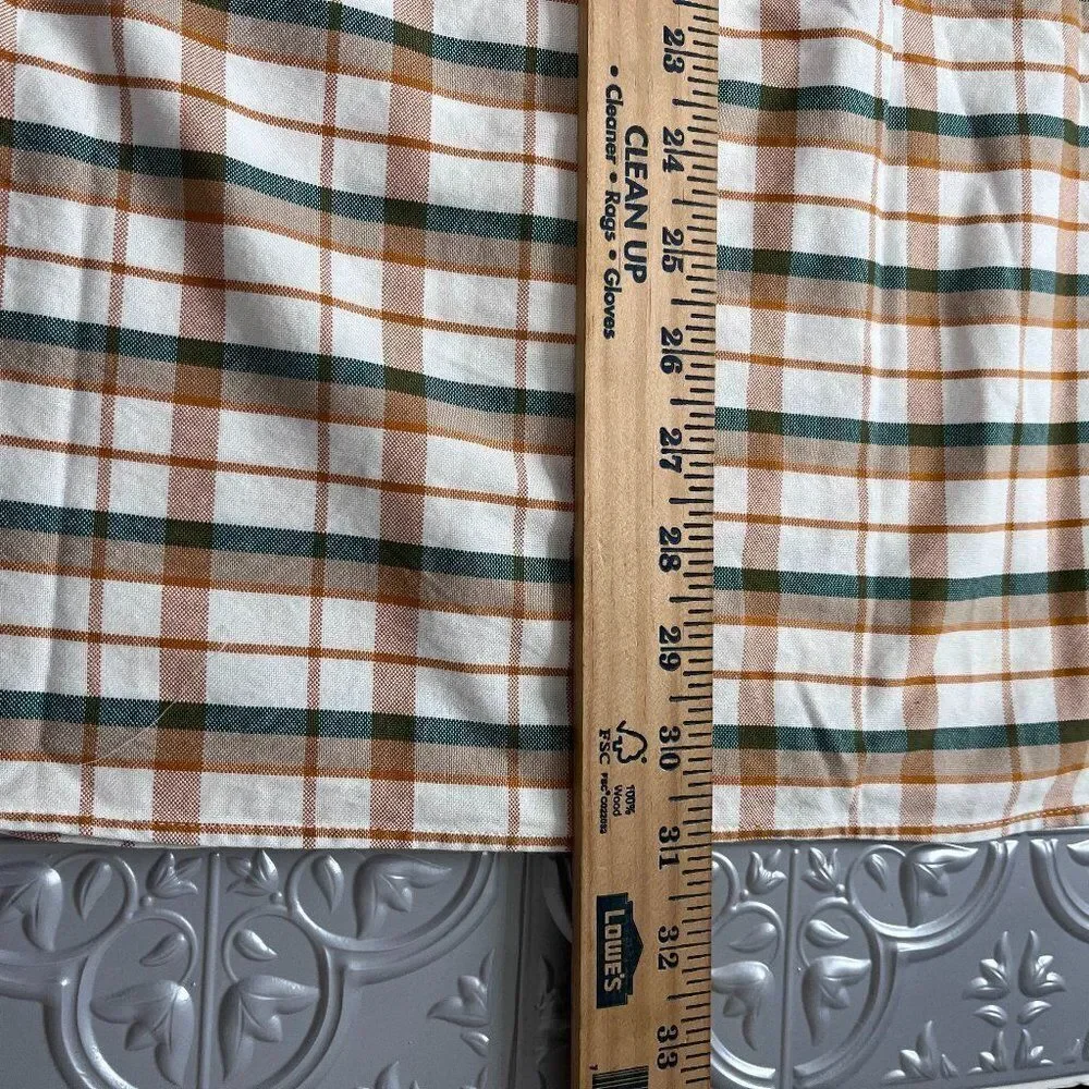J Crew Men's Plaid Stretch‎ Cotton Flex Oxford Shirt
